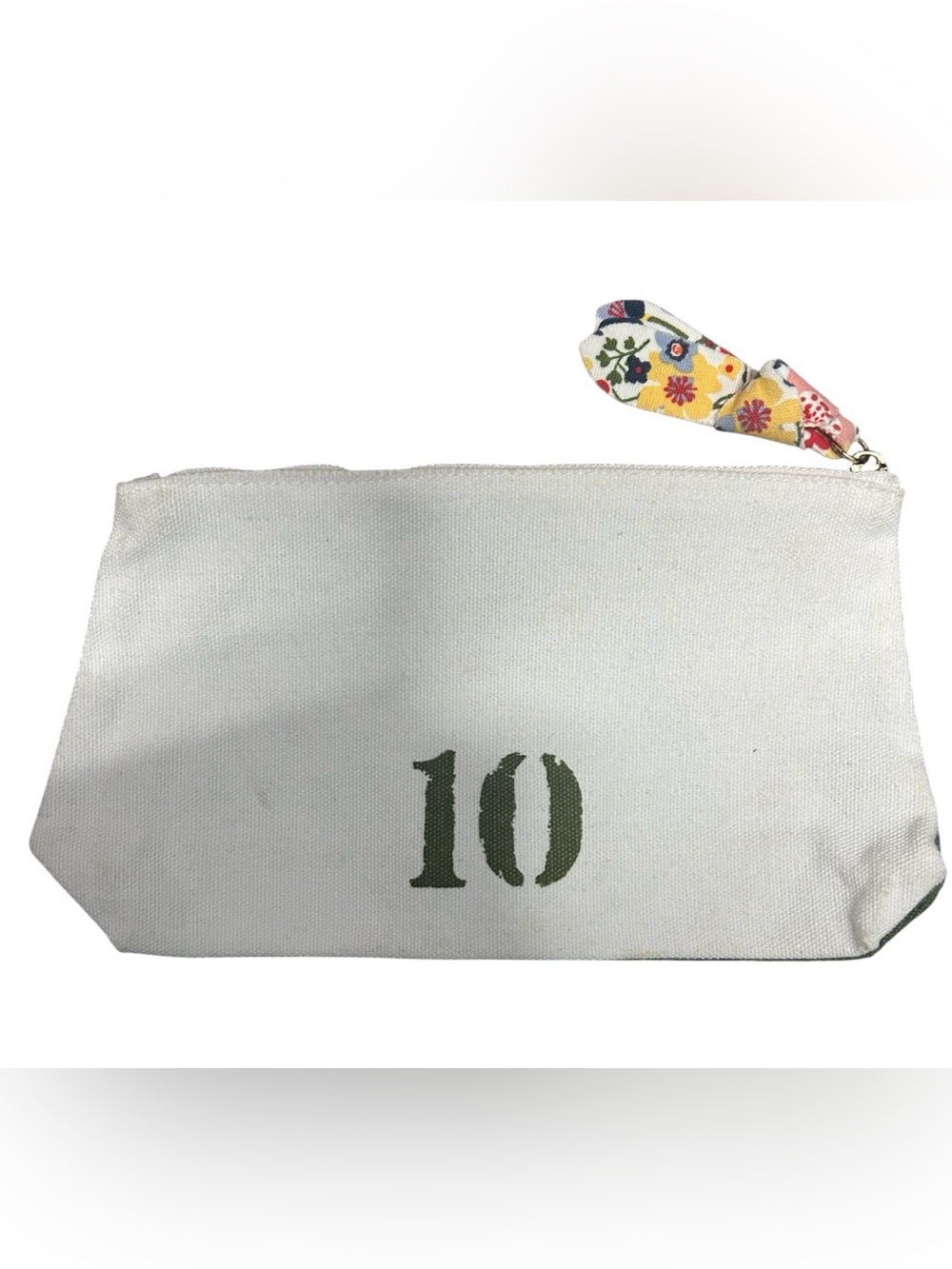Clarins X Feed 10 Green Zippered Canvas Make Up Bag Travel Pouch Nwot View 4